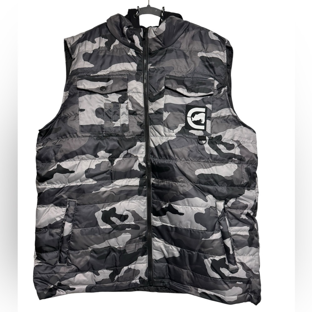Ecko Unltd. Unisex Hooded Camo Puffer Vest Size XL
